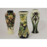 Three Moorcroft vases, 1999, 2003, second; 2008, Moorcroft Collectors Club, 21cm high (3)
