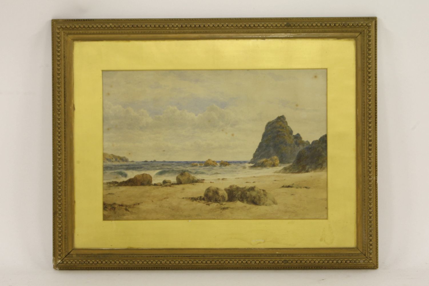 19th century English SchoolSTUDY OF THE GUERNSEY COASTLINEmonogrammed in red l.l., watercolour, - Image 2 of 4