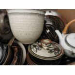 A quantity of studio pottery dinner wares, and various other items of studio pottery