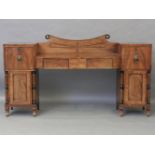 A George III mahogany breakfront sideboard, 216cm wide, 123cm high