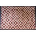 A contemporary cream ground wool rug, with repeating geometric design, 274 x 188cm