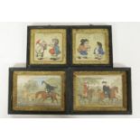 Four 18th century comical engraved and hand coloured prints, CLERICAL PROSPERITY CLERICAL