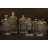 Seven various Continental spirit decanters, 18th century, various sizes, 20.5 - 28cm high