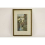 19th Century continental SchoolVENETIAN CANAL SCENEIndistinctly signed l.r., watercolour, framed and