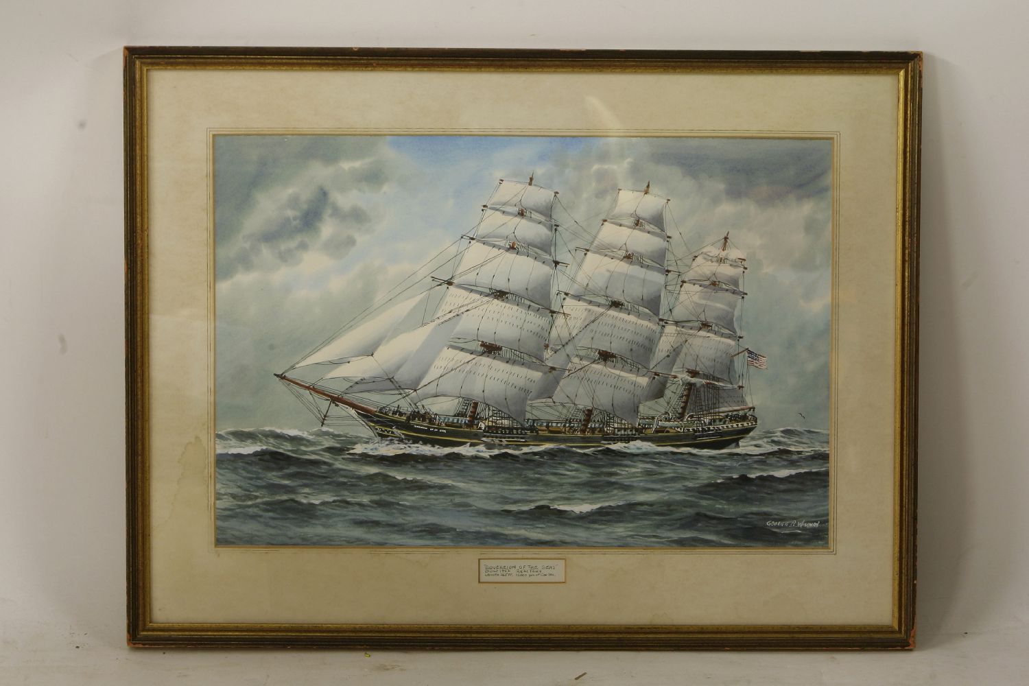 George Wiseman (b. 1905) SHIP 'SOVEREIGN OF THE SEAS' signed watercolour - Image 2 of 4