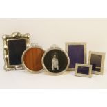 Six silver photo frames