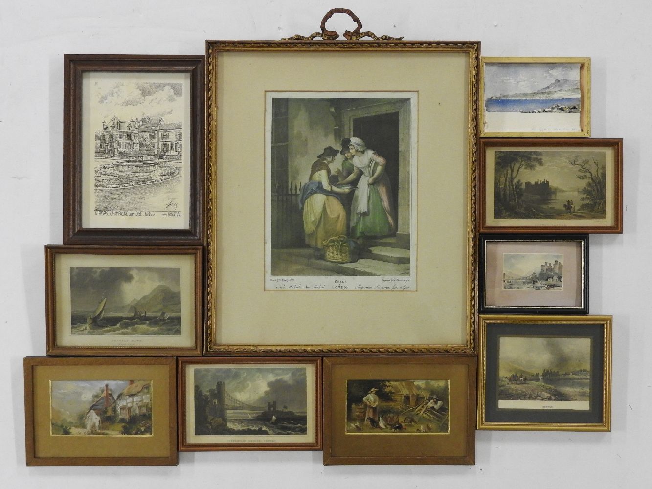 A 19th century mezzotint, and a collection on miniature paintings and prints