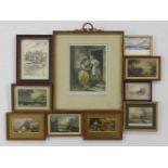 A 19th century mezzotint, and a collection on miniature paintings and prints