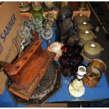 China, glassware and sundries, shellcase, wooden busts,etc.