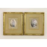 'NIGHT''DAY' female portrait studiesA pair, coloured engravings, framed and glazed16 x 12cm
