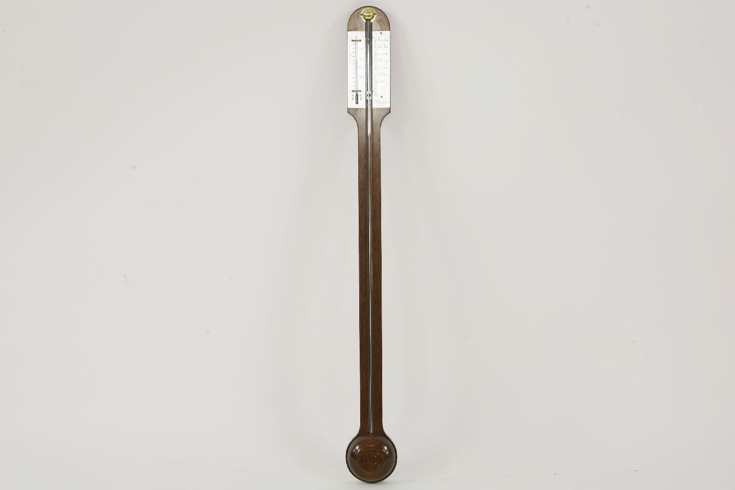 A mahogany barometer, marked 'Russel of Norwich'