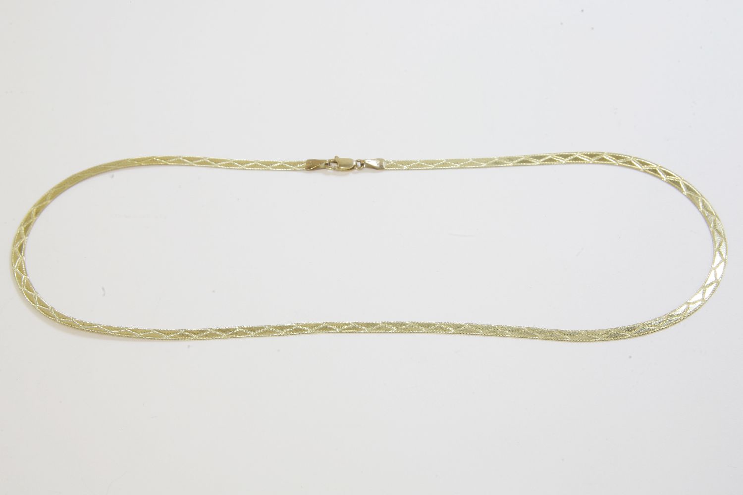 An Italian 9ct gold uniform herringbone link necklace