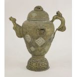 A large Tibetan samovar/ kettle, probably late 19th/early 20th century, with scrolling flowers and