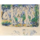 After Paul Cézanne (French, 1839-1906)BAIGNEURS ET BAIGNEUSESTwo pochoirs in colours, 1971, from the