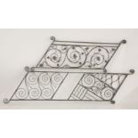 Two wrought iron panels, 165 and 230cm wide approximately (2)