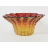 An Italian glass vase red and orange