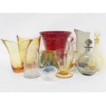 A collection of Whitefriars and Scandinavian glass ware