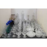 A collection of decanters, and drinking glasses