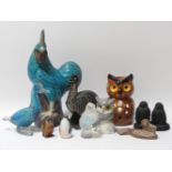 Sabino glass bird, other figures of birds, items of Copenhagen etc