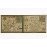 John Speed and Thomas Basket, Shropshyre Described, a hand coloured engraved map, and another of