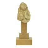 A Nottingham alabaster fragment,probably 15th century, modelled as an angel,11cm highlater