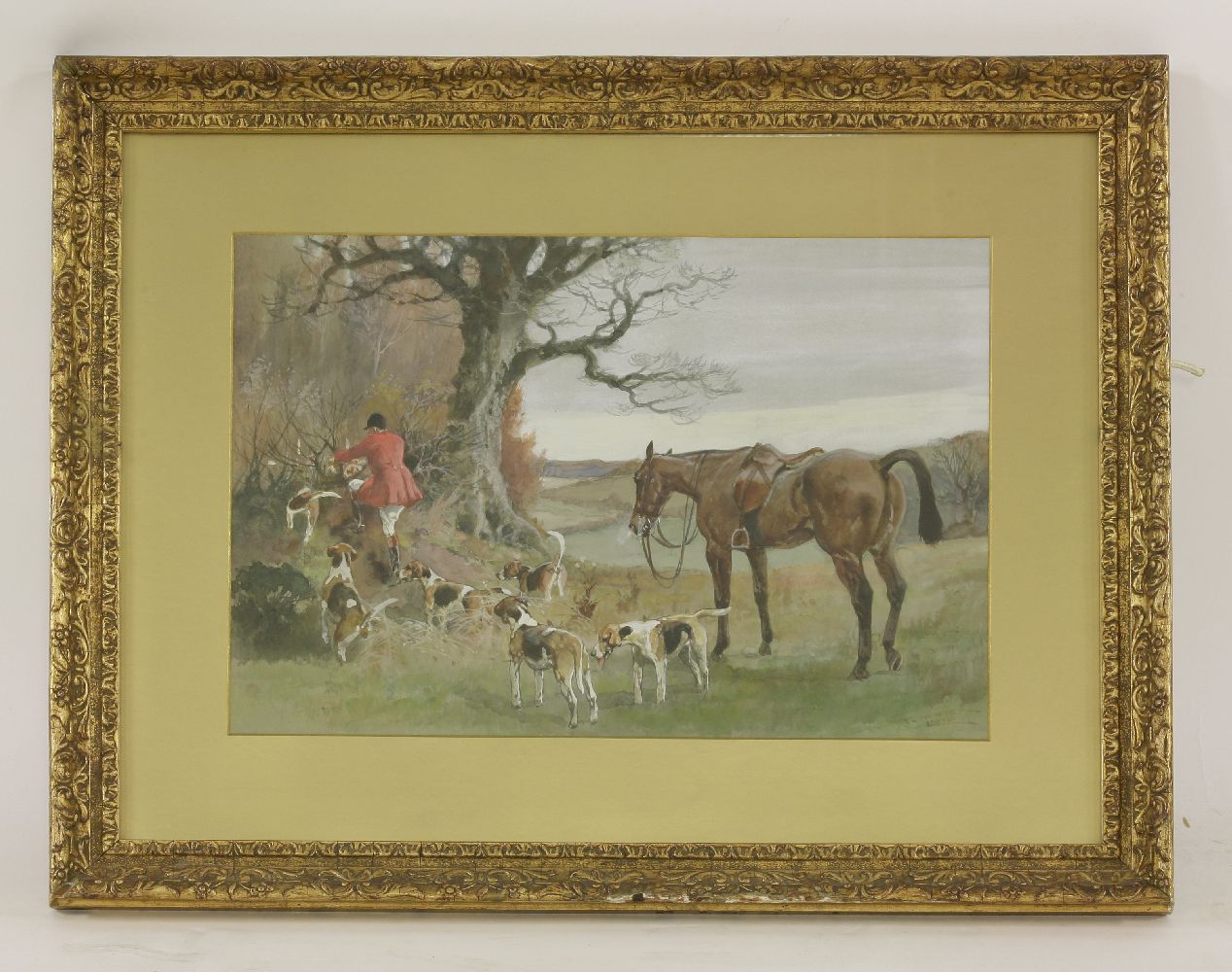 Thomas Ivester Lloyd (1873-1942)HUNTING SCENESThree, all signed l.r., watercolour and gouache33.5 - Bild 10 aus 13