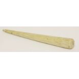 A whalebone fid,late 19th century,29.5cm long