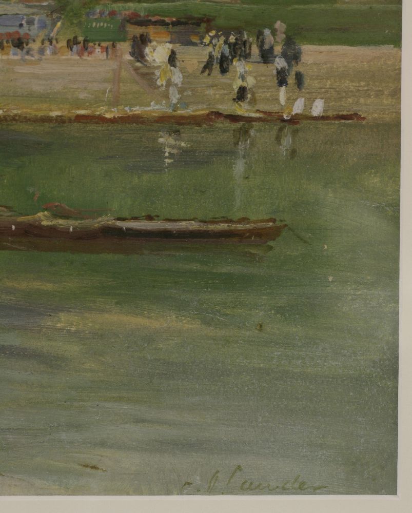 Charles James Lauder (1841-1920)A ROWING CLUB BY RICHMOND BRIDGESigned l.r., gouache30 x 20cm - Bild 4 aus 4