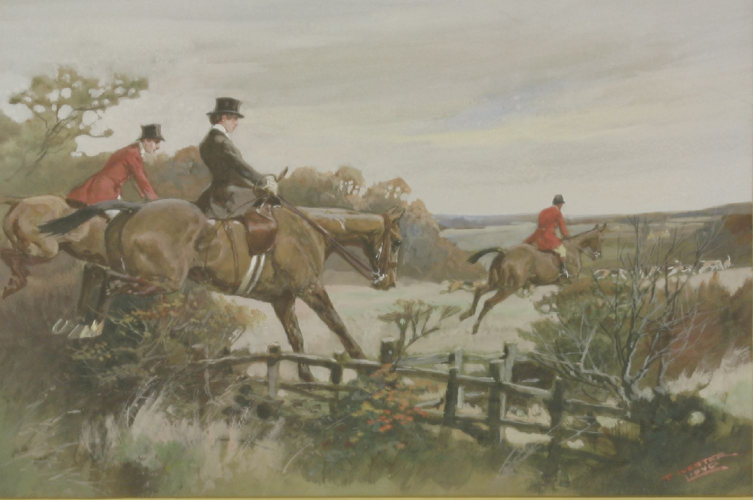 Thomas Ivester Lloyd (1873-1942)HUNTING SCENESThree, all signed l.r., watercolour and gouache33.5 - Bild 6 aus 13