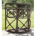 A cast iron single turnstile,cast with a five-digit counter, number '10513', cast 'Stevens & Sons,