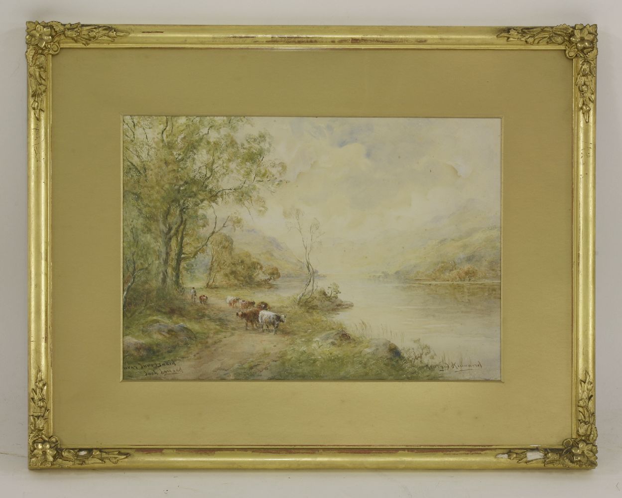 Henry John Kinnard (fl.1880-1920)'INVERSNAID, LOCH LOMOND'Signed and inscribed, watercolour25 x - Bild 2 aus 4