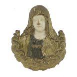 A Flemish wall appliqué of the Virgin Mary,16th/17th century, painted and gilt,28cm high