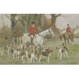 Thomas Ivester Lloyd (1873-1942)HUNTING SCENESThree, all signed l.r., watercolour and gouache33.5