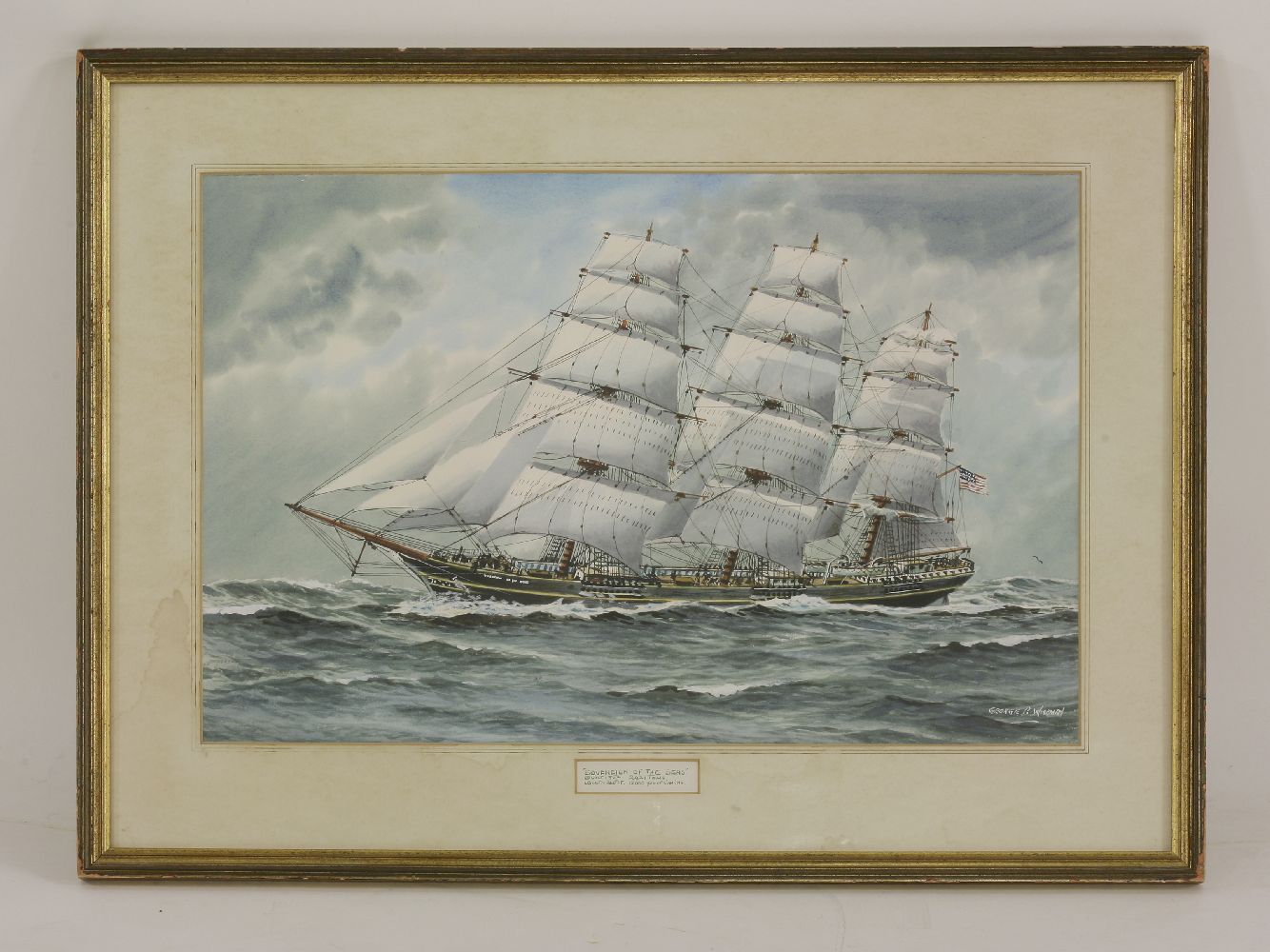 *George Wiseman (c.1906-1986) 'SOVEREIGN OF THE SEAS' Signed l.r., watercolour37 x 56cm*Artist's - Bild 2 aus 4