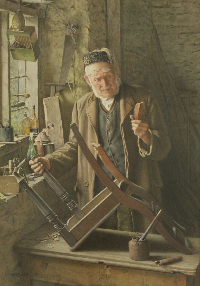 *Charles Spencelayh (1865-1958)'THE BROKEN LEG'Signed l.l., inscribed with title on artist's label