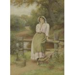 Charles Edward Wilson (1854-1941)A COUNTRY MAIDENSigned l.r., watercolour52 x 34.5cm