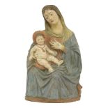 An Italian terracotta and polychrome painted madonna and child group,probably late 15th/early 16th