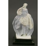 A Chelsea Cheyne figure,of a serving girl wearing a blue dress, inscribed on the base with No 90