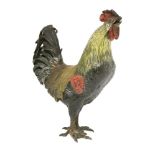 An Austrian cold painted bronze cockerel,stamped '4263 Geshultz',17cm high