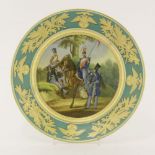 A porcelain military plate,dated 1841, Imperial Porcelain Factory, St Petersburg, period of Nicholas