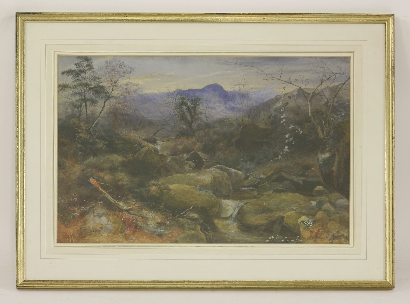 Thomas Sutcliffe (1828-1871)A MOUNTAINOUS LANDSCAPE WITH A ROCKY STREAMSigned l.l. also signed - Bild 2 aus 3