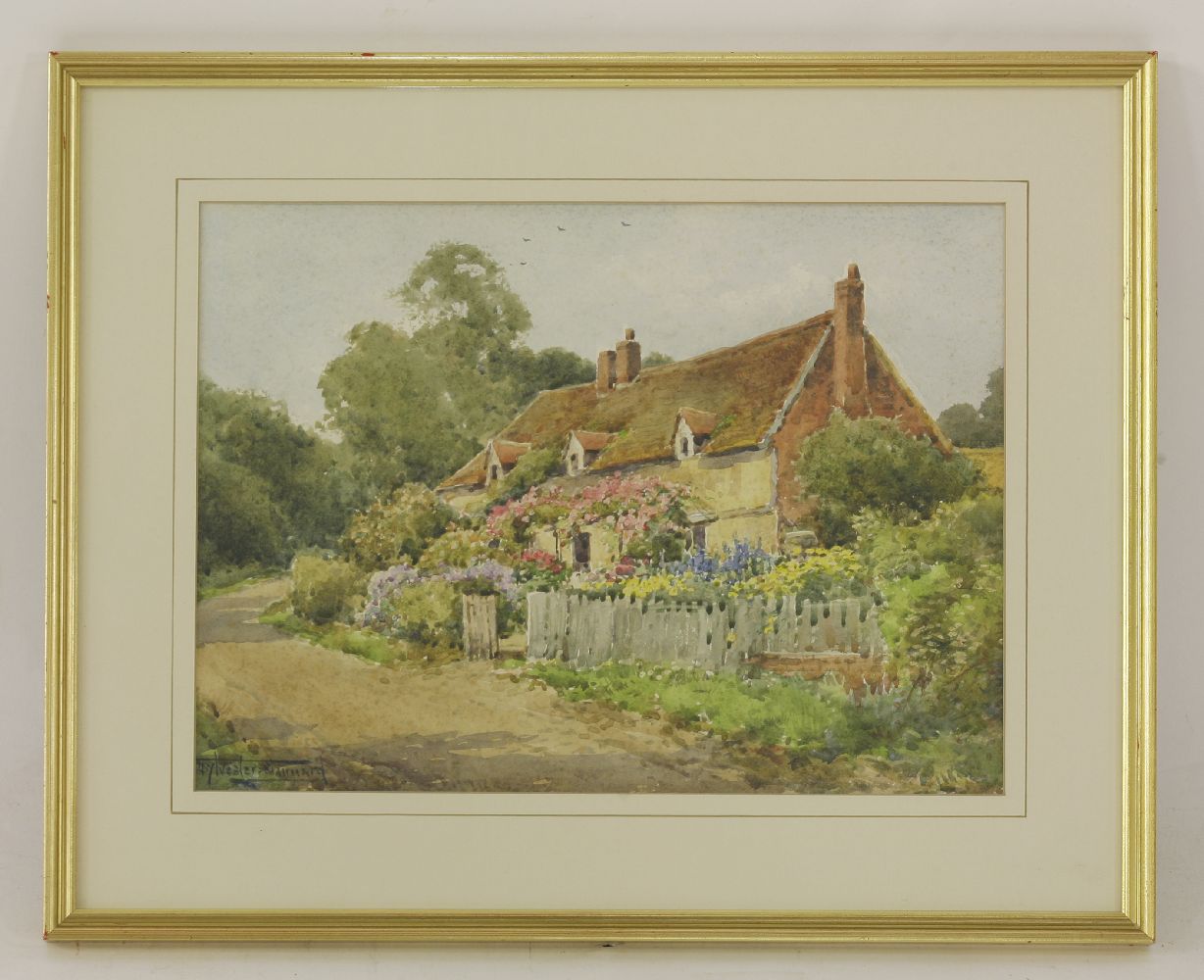 *Henry John Sylvester Stannard (1870-1951)A COTTAGE GARDENSigned l.l., watercolour26 x 35cm;and - Bild 3 aus 8