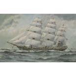 *George Wiseman (c.1906-1986) 'SOVEREIGN OF THE SEAS' Signed l.r., watercolour37 x 56cm*Artist's