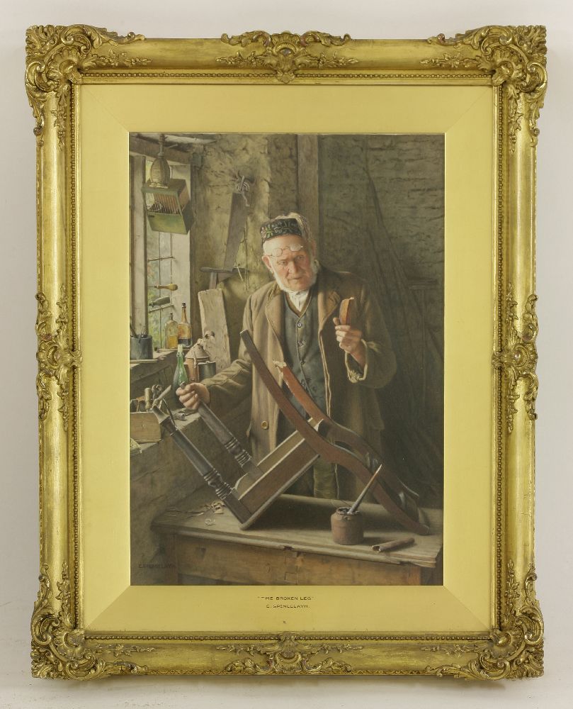 *Charles Spencelayh (1865-1958)'THE BROKEN LEG'Signed l.l., inscribed with title on artist's label - Bild 2 aus 4