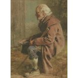 William Henry Hunt OWS (1790-1864)'AN IRISH BEGGAR'Signed l.l., inscribed with title on gallery