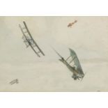 William Earl Johns (1893-1968)'1916' - COMBAT BETWEEN FRENCH AND GERMAN FIGHTERSDated l.r.,