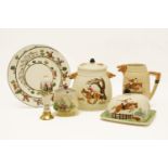 A large quantity of Sadler, Staffordshire and other hunting related ceramics, to include jugs,