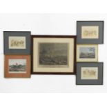 A collection of six various 19th century and later hunting prints