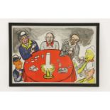 After Alexander Calder THE CARD PLAYERS lithograph,38 x 55cm and El Pozi ABSTRACT and Modern