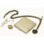 A collection of costume jewellery to include a sterling silver square engine turned decorated